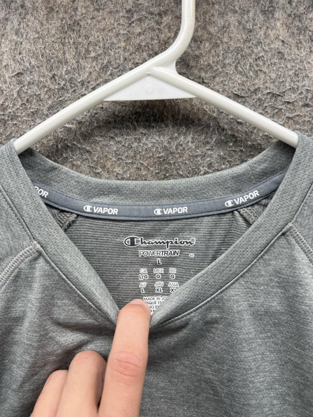 Champion Powertrain Vapor Shirt Mens Large Gray Short Sleeve Performance Top - Picture 6 of 11